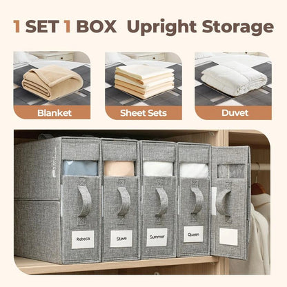 Closet Organizer for Blankets & Sheets