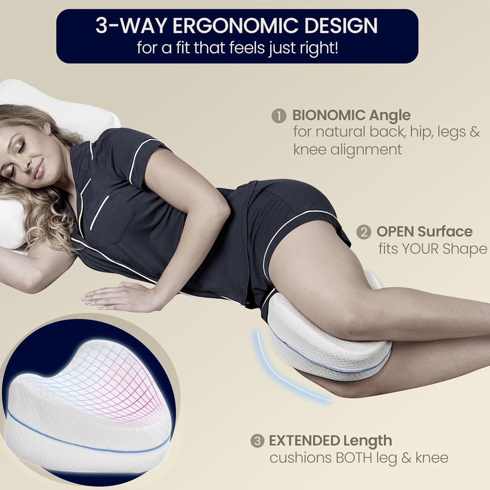 Ergonomic Leg Pillow